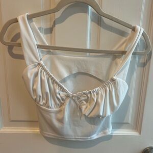 White Amazon Crop Top